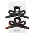 Eklips Bow Hair Clip Set in Black & Brown 2-Pack