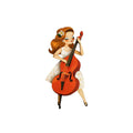 Girl playing the double bass Brooch by Laliblue