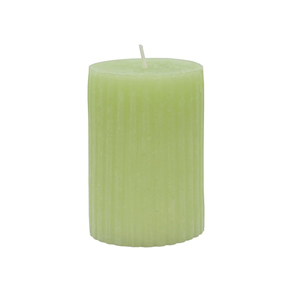 Rubin Licht Rustic Ribbed Green Candle for Cozy Home Decor