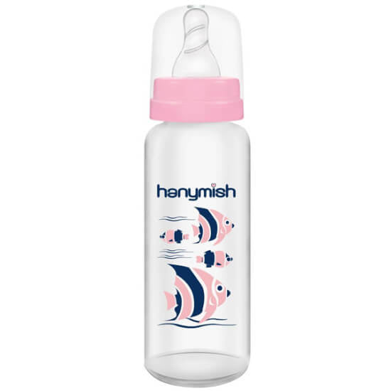 Hanymish 430 PP Baby Bottle with Anti-Colic Nipple 240 ml - Pink