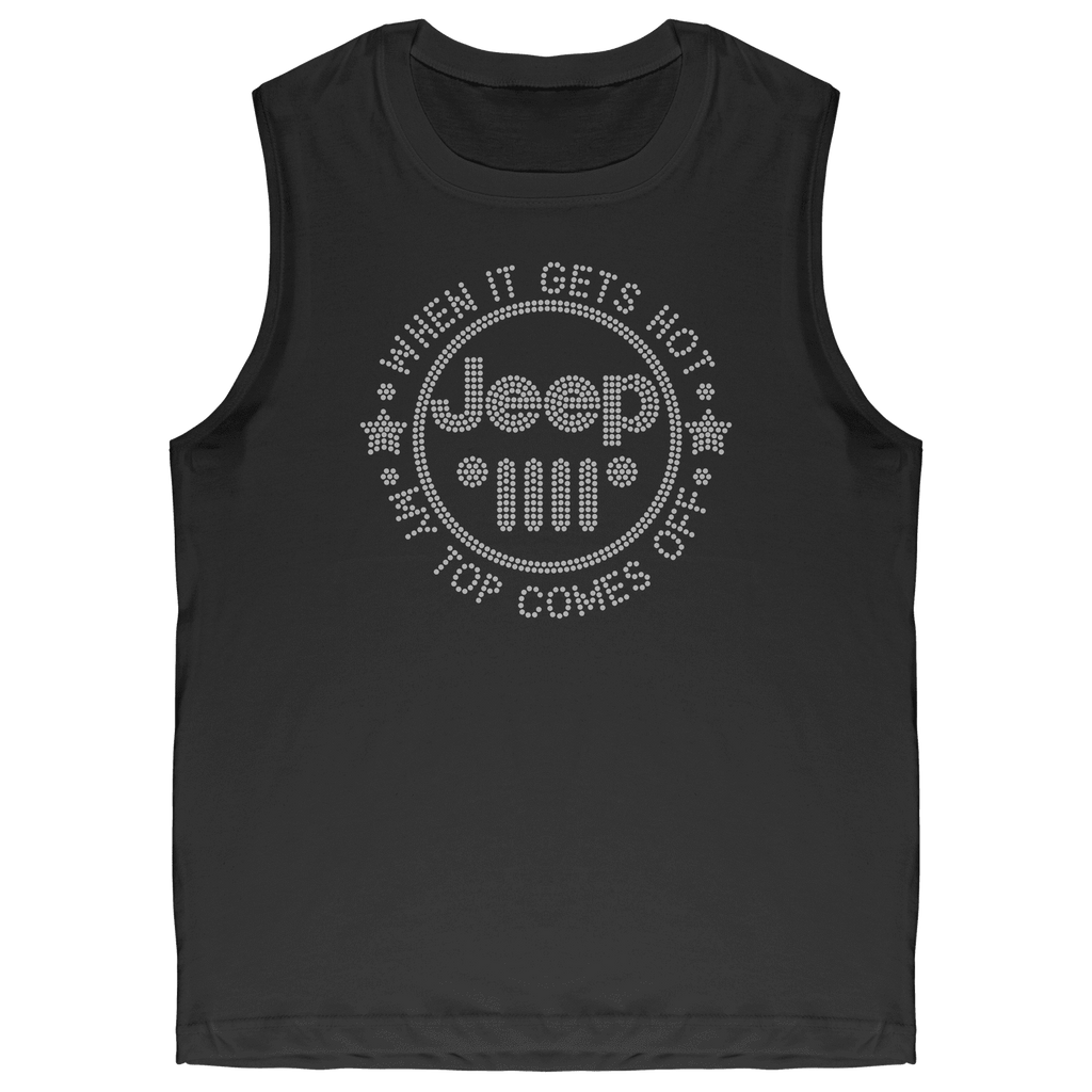 Topless Rhinestone Offroad Grill Tee Shirt Crew Neck, V Neck, Tank Top