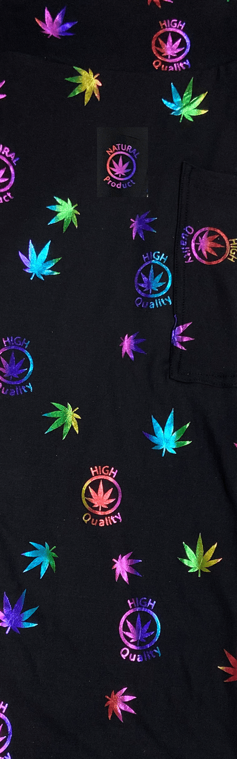 High Quality Vibes Herb Leaf Leggings with Real Glitter and Pockets