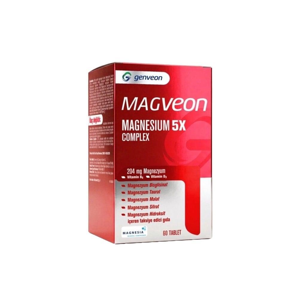 Magveon Magnesium 5X Complex Dietary Supplement 60 Tablets