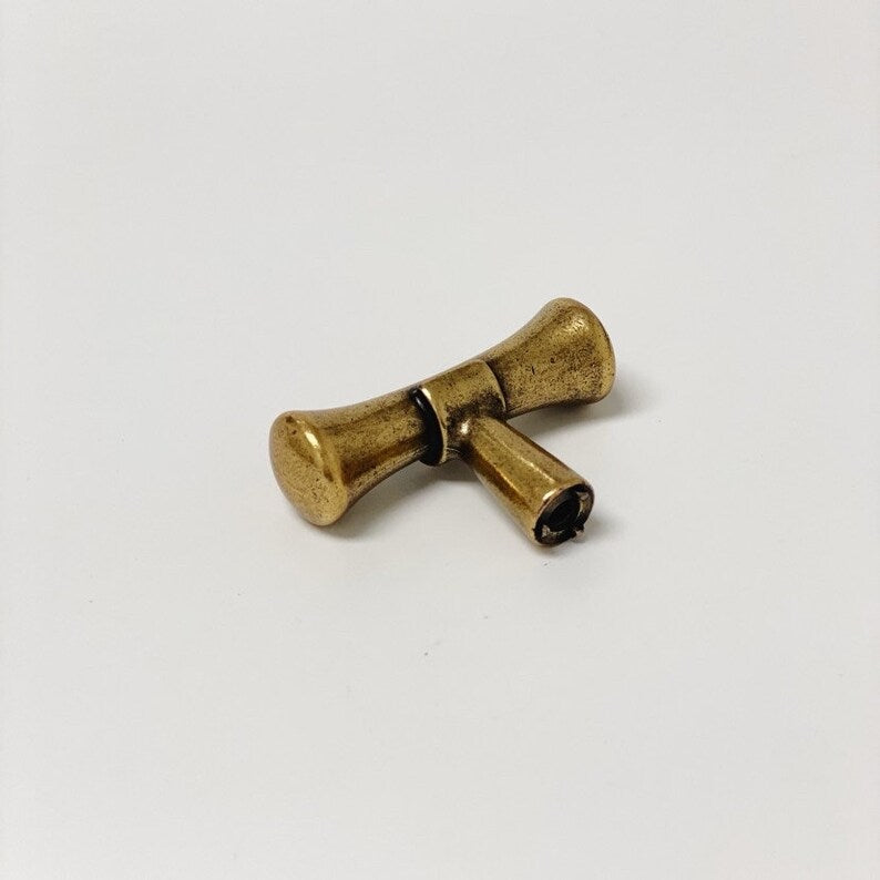 Hourglass "Tuscany" Drawer Pulls and Knobs in Antique Brass