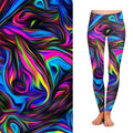 Color Wave Marble Leggings with Pockets Ready to Ship
