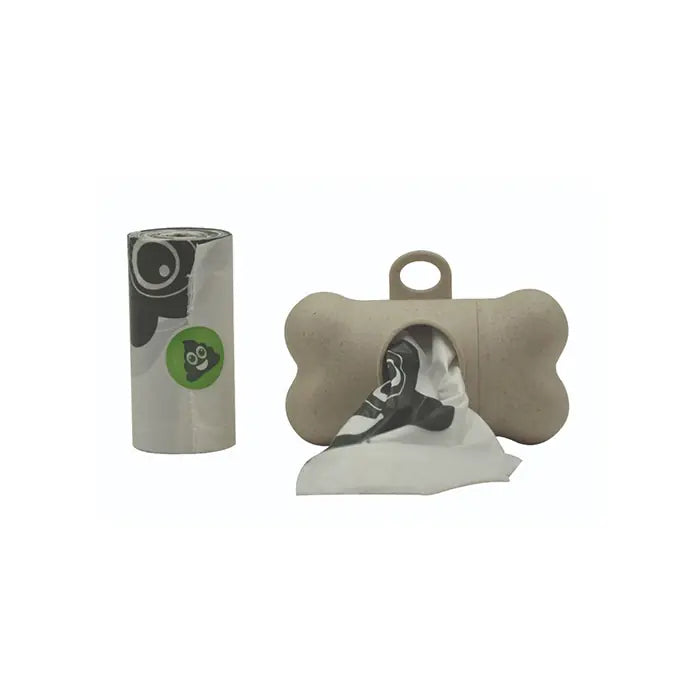 M-Pets Bamboo Waste Bag Dispenser Set for Pet Cleanup