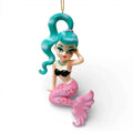 Isla 5.5" Teal Hair Baby Doll Mermaid Ornament | Miss Fluff December Diamonds