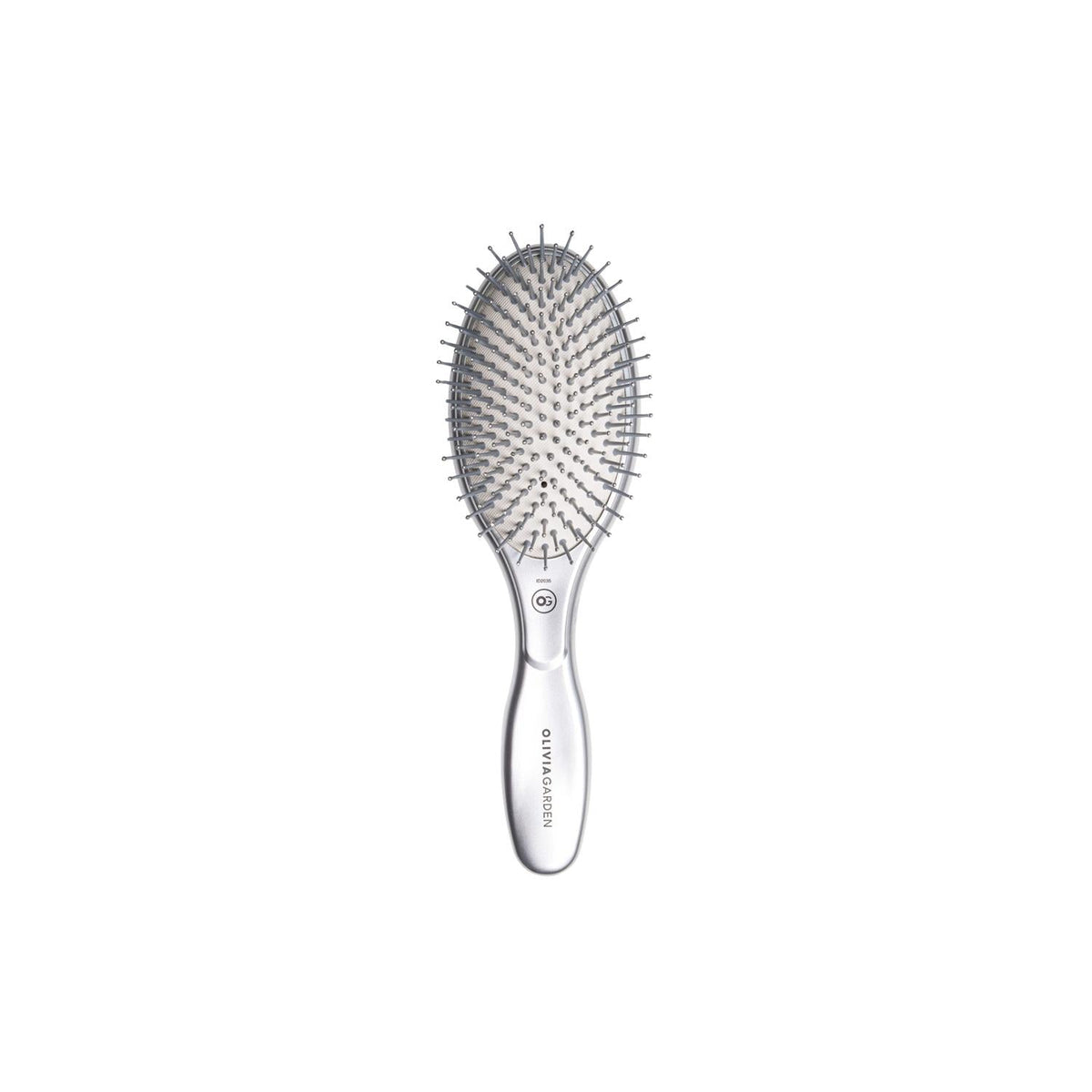 Olivia Garden Expert Care Curve Nylon Bristles Hair Brush - Detangle & Style with Ease - Silver