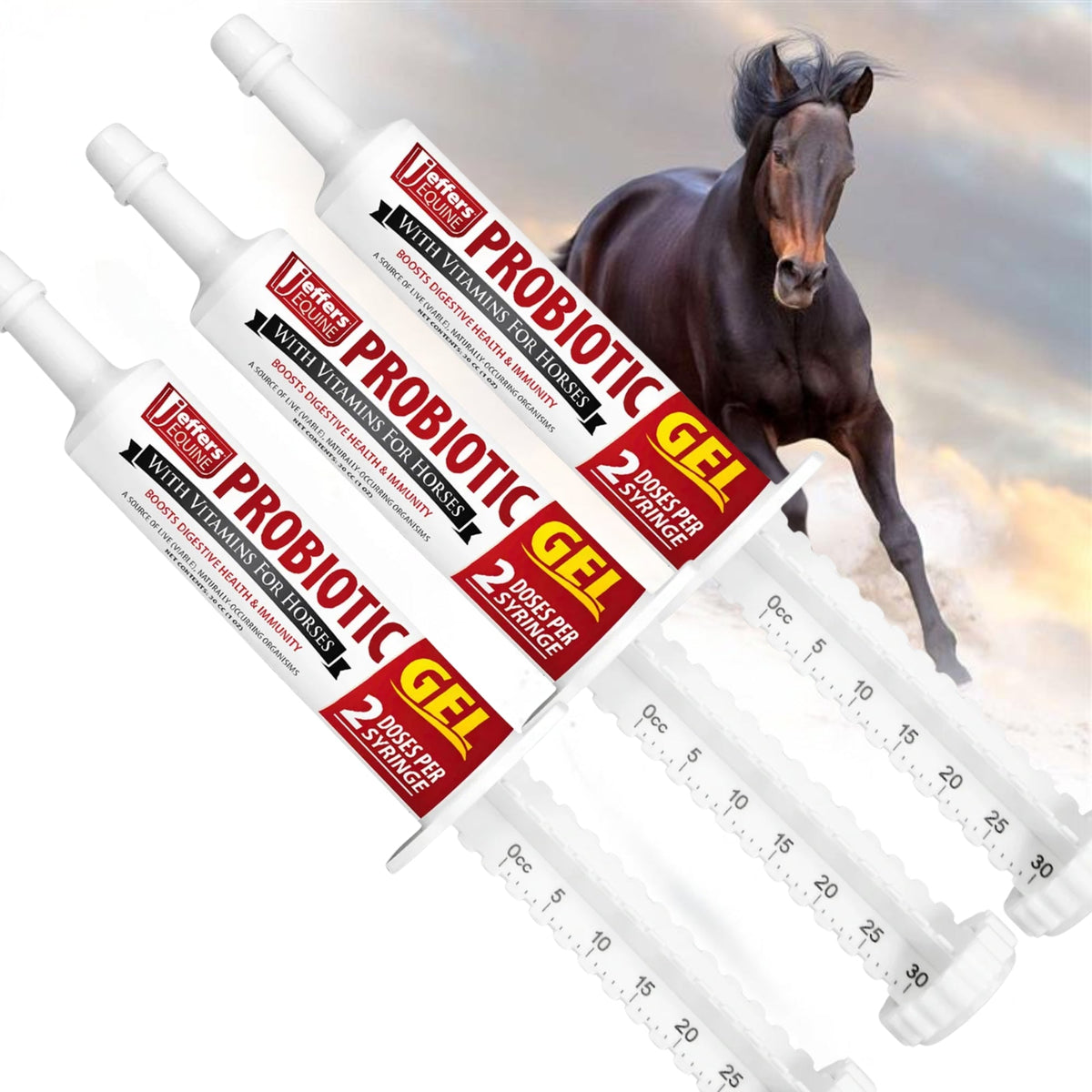 Jeffers Probiotic Gel for Horses, 2 Dose Syringe
