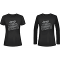 Jeeper Girl Rhinestone Tee Black, Short or Long  Sleeve 1