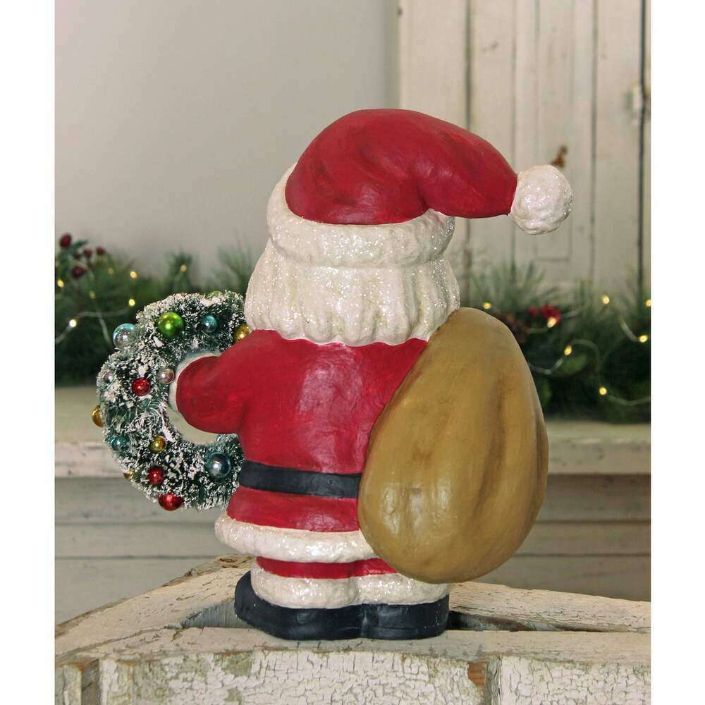 Jolly Fat Santa with Wreath by Bethany Lowe Designs