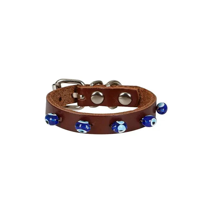 Cattie Beaded Leather Cat Collar Durable Design Large 27cm