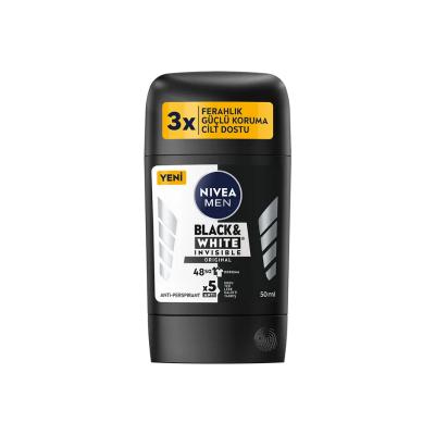 Nivea Men Black & White Original Deodorant Stick: 48H Sweat & Stain Protection for Black & White Clothes, Alcohol-Free - 1.69 fl oz