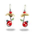 Ladybug Umbrella Earrings by Chickenscratch