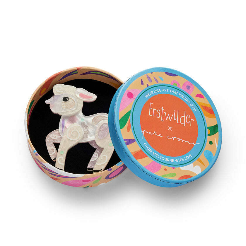 Lottie the Lamb Brooch by Erstwilder x Pete Cromer