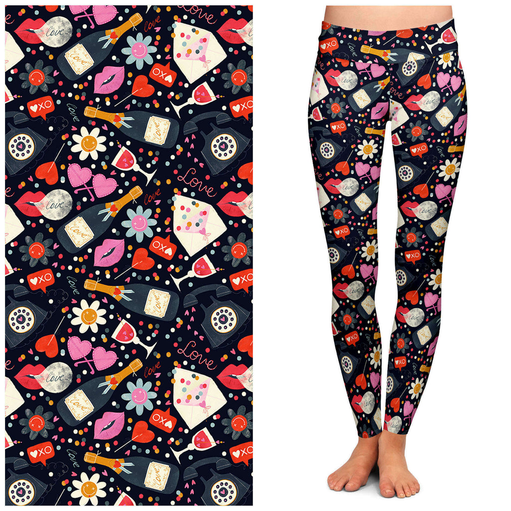 "Love Struck" Buttery Soft Leggings by Lipstick & Chrome One Size