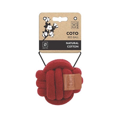 M-Pets Coto Red Ball Braided Cotton Dog Toy 9.5 cm