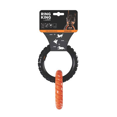 M-Pets Double Ring King Durable Tug & Fetch Dog Toy 20cm