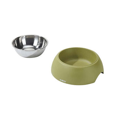 M-Pets Eco Bamboo Pet Bowl Green Stainless Steel 350 ml