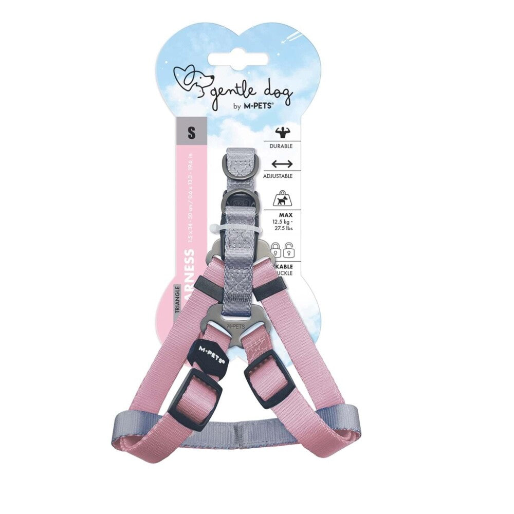 M-Pets Gentle Triangle Dog Harness Soft Padded Pink Small