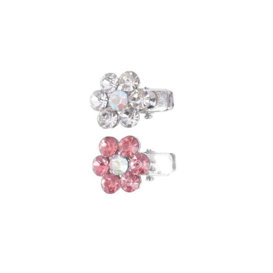 M-Pets Glam Floral Pet Hair Clip for Cats & Dogs - Pink/White