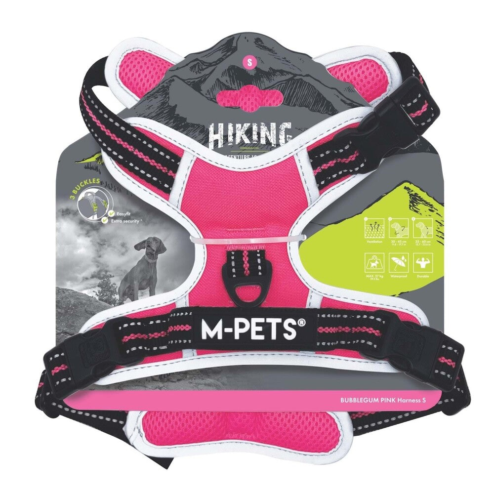 M-Pets Hiking Reflective Soft Dog Harness Pink Medium