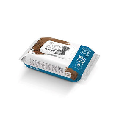 M-Pets Coconut Pet Cleaning Wipes for Cats and Dogs 80 Count