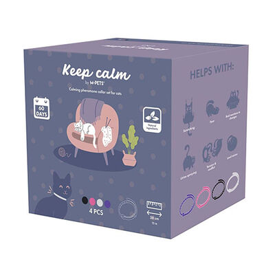 M-Pets Keep Calm Calming Cat Collar 4-Pack Mix Color 38cm