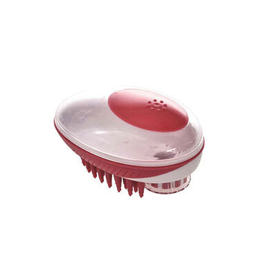 M-Pets Rubeaz Shampoo Dispensing Massage Brush Red 11.5x7.5 cm