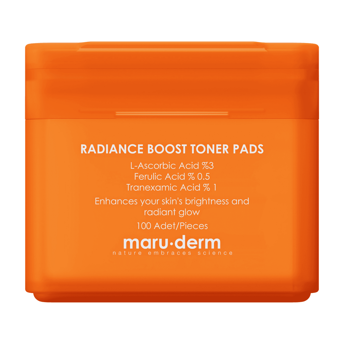 Maruderm Radiance Boost Toner Pads Brightening Formula 100 Count