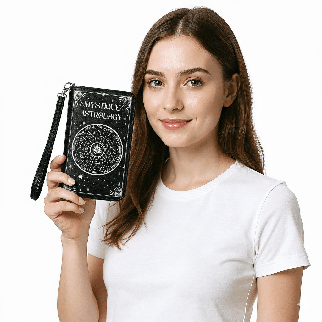 Mystique Astrology Wristlet Wallet in Vinyl