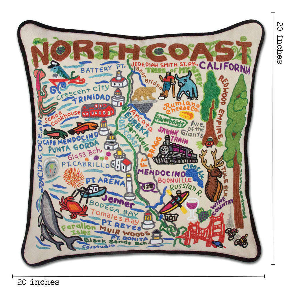 North Coast Hand-Embroidered Pillow
