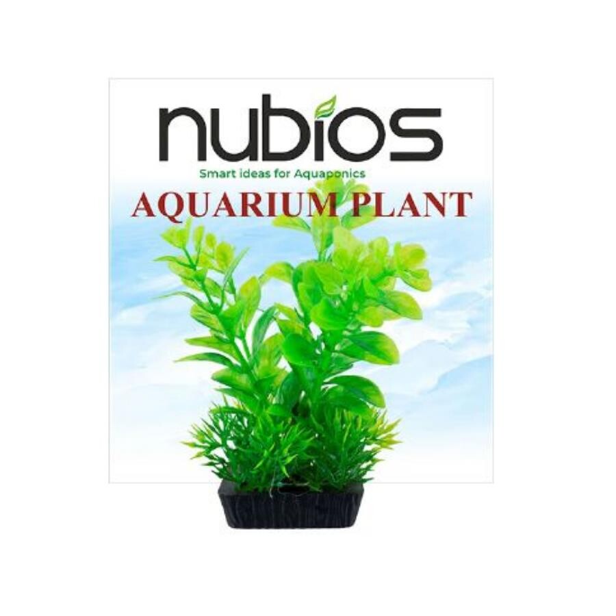 Nubios Square Base Plastic Aquarium Plant for Decor 10 cm