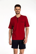 Pierre Cardin 5370 Combed Cotton 3-Piece Pajama Set Burgundy