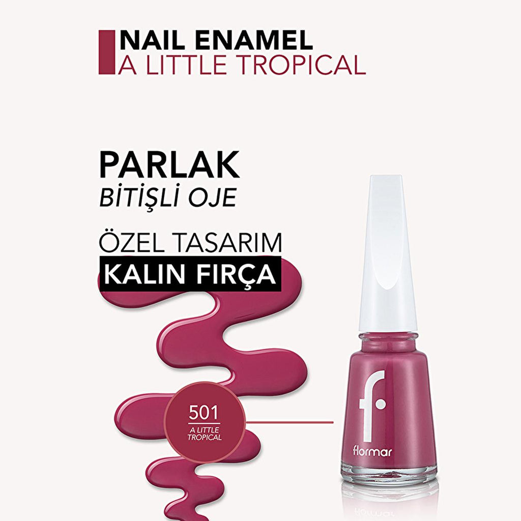 Flormar Nail Enamel - Long Lasting Nail Polish with Nail Care Benefits