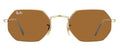 Ray-Ban 3556-N Octagonal Gold Pink Mirror Sunglasses 53mm
