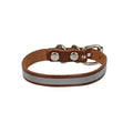 Cattie Reflective Leather Cat Collar for High Visibility 1x16-20cm