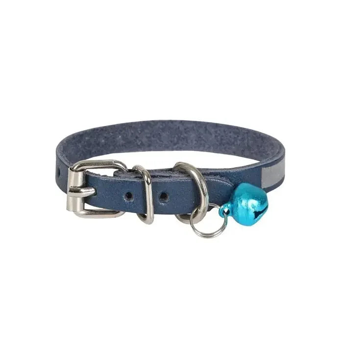 Cattie Reflective Leather Cat Collar for Night Visibility 20-23cm