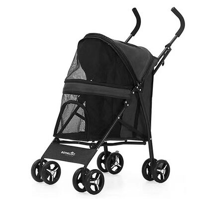 Royalist DTC-801 Foldable Pet Stroller for Cats and Dogs Black
