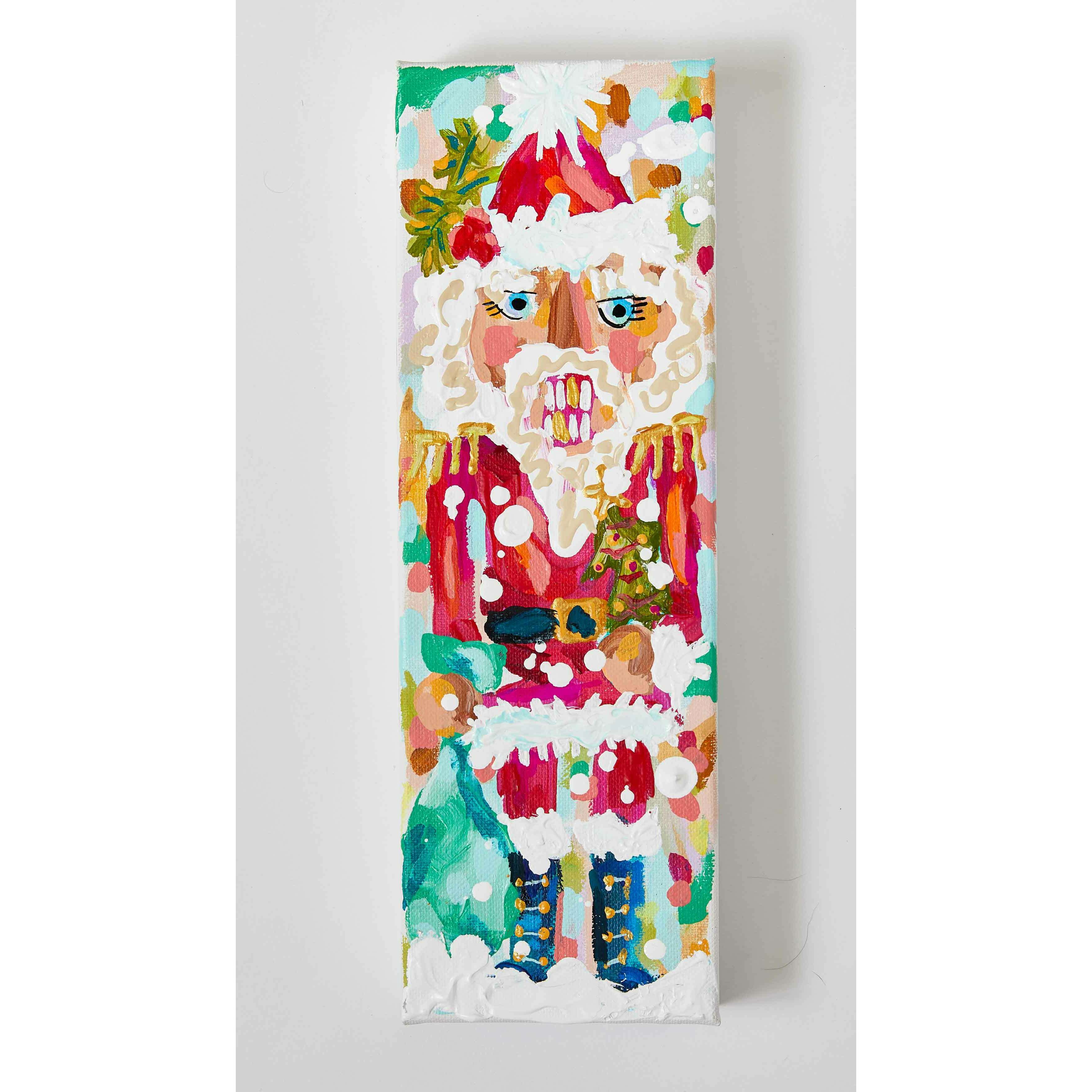 Santa Nutcracker Christmas Painting: 4x12