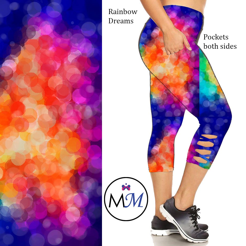 Rainbow Dreams Custom Criss Cross  Capri