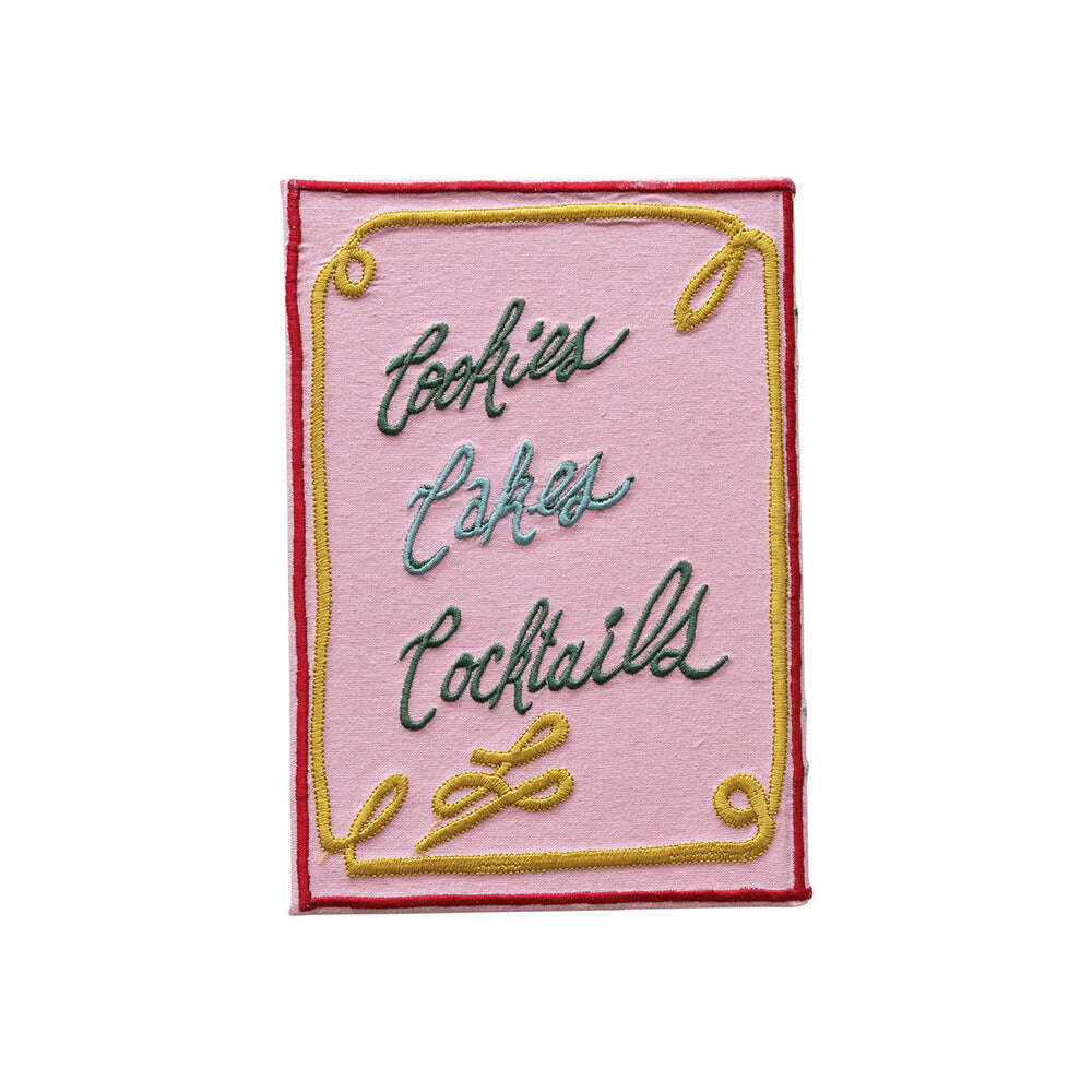 Season's Eatings Handmade Embroidered Fabric Recipe Book