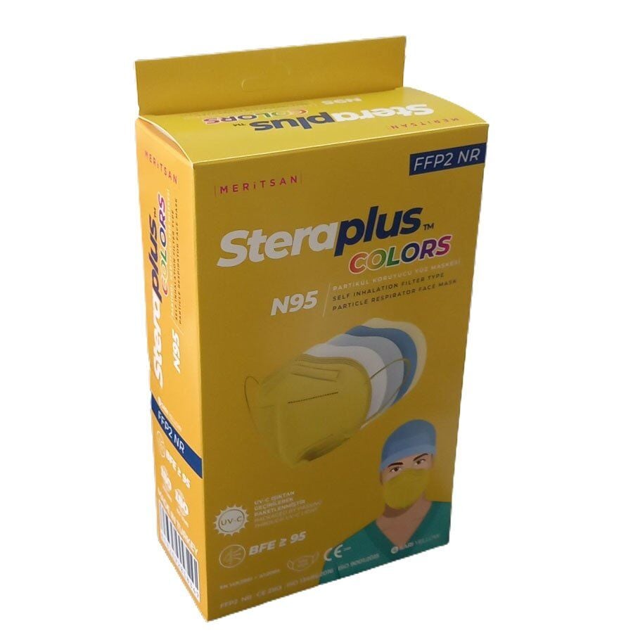 Steraplus Colors FFP2 5-Layer N95 Protective Mask Yellow 10 Count