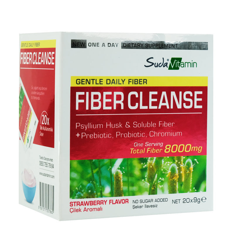 Suda Vitamin Fiber Cleanse Strawberry Supplement 20 Sachets