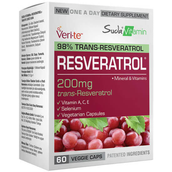 Suda Vitamin Resveratrol Antioxidant Support 60 Capsules