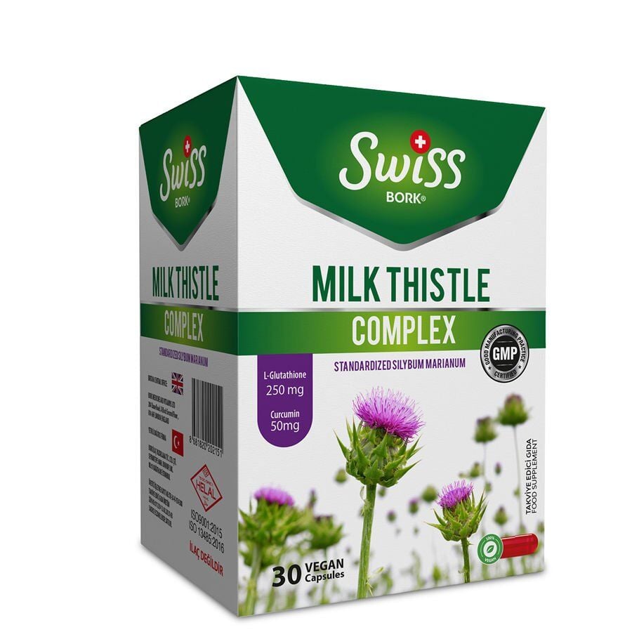 Swiss Bork Milk Thistle Complex with Silymarin & Glutathione 30 Caps