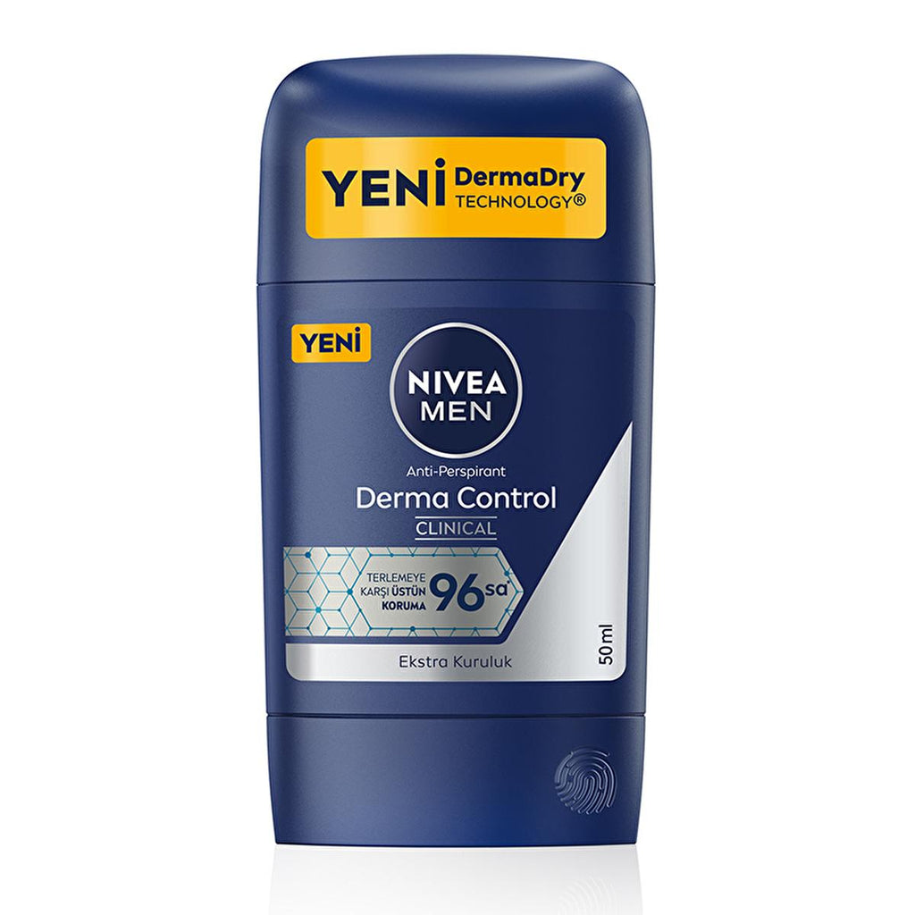 Nivea Derma Control Clinical Men's Deodorant Stick - Long Lasting Sweat Protection, Anti-Perspirant, 1.69 fl oz