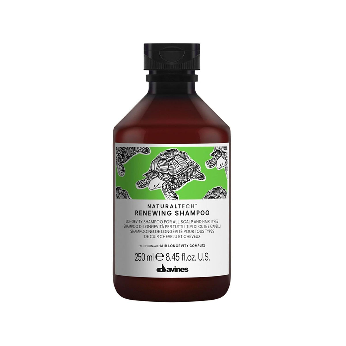 Davines NaturalTech Renewing Shampoo for All Hair Types - 250ml, Natural Ingredients, Gentle & Nourishing