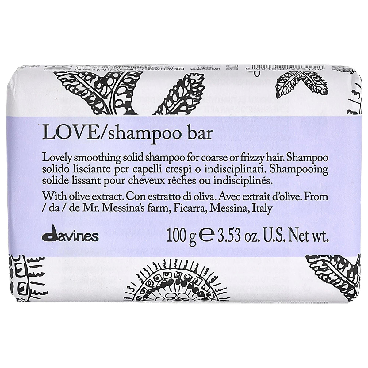 LOVE Smoothing Shampoo Bar for Frizzy Hair - Sulfate-Free, Vegan, Eco-Friendly