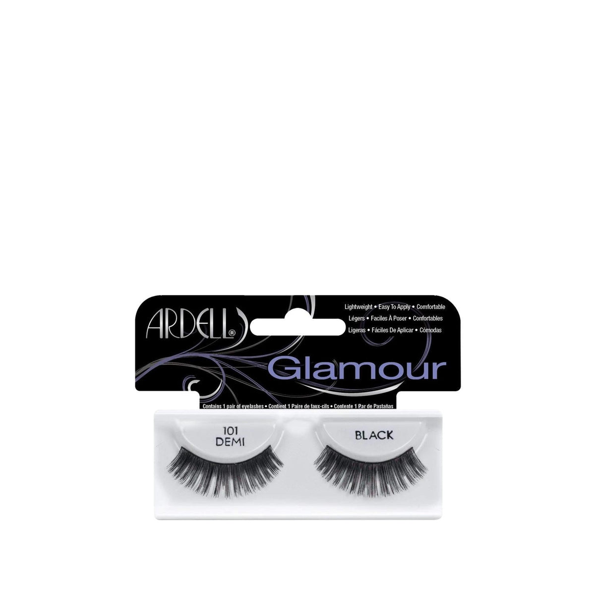 Ardell Glamour Semi-Black False Eyelashes No:101 - Enhances Natural Eye Beauty with Glamorous Look